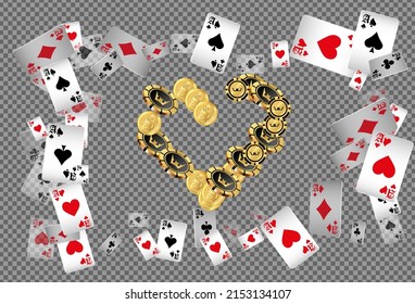 Casino banners. Template for advertising parties, events in Vegas. The concept of winning or gambling. Vector illustration
