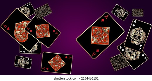 Casino banners. Template for advertising parties, events in Vegas. The concept of winning or gambling. Vector illustration
