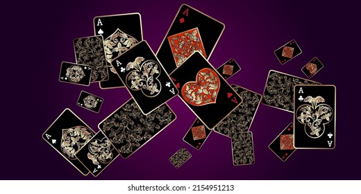 Casino banners. Template for advertising parties, events in Vegas. The concept of winning or gambling. Vector illustration

