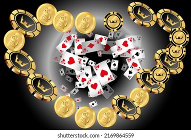 Casino banners. Template for advertising parties, events in Vegas. The concept of winning or gambling. Vector illustration
