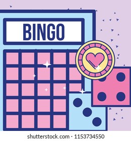 casino bingo card dices and chip game image design