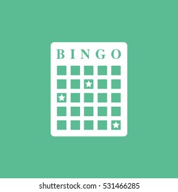 Casino Bingo Game  Flat Icon On Green Background