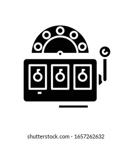 Casino black icon, concept illustration, vector flat symbol, glyph sign.