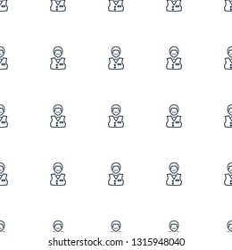 Casino boy icon pattern seamless white background. Editable outline Casino boy icon 