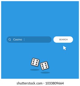 Casino Browser Search Bar with Mouse Pointer