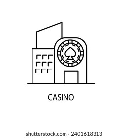 Casino building concept line icon. Simple element illustration. Casino building concept outline symbol design.