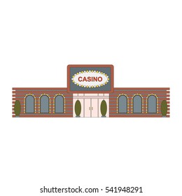 Casino building element for game, mobile app or web ui design. The facade of the main entrance to the building casino. Vector illustration EPS10