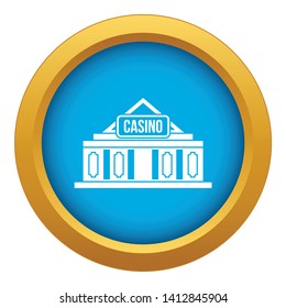 Casino building icon blue vector isolated on white background for any design