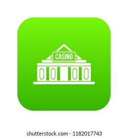 Casino building icon digital green for any design isolated on white vector illustration