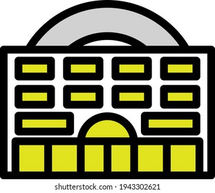Casino Building Icon. Editable Bold Outline With Color Fill Design. Vector Illustration.