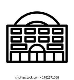 Casino Building Icon. Editable Bold Outline Design. Vector Illustration.