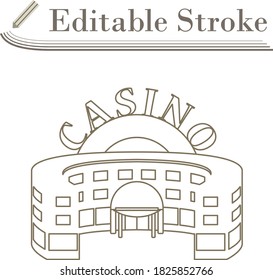 Casino Building Icon. Editable Stroke Simple Design. Vector Illustration.