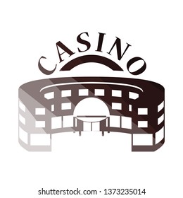 Casino building icon. Flat color design. Vector illustration.