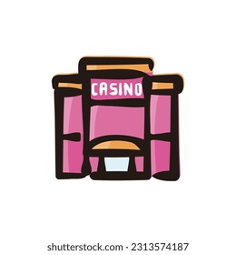 Casino Building - Casino icon (Hand draw color version)