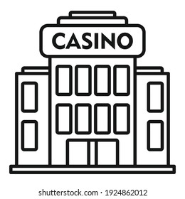 Casino building icon. Outline casino building vector icon for web design isolated on white background