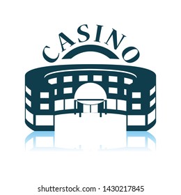 Casino Building Icon. Shadow Reflection Design. Vector Illustration.