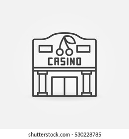 Casino building line icon. Vector thin line casino concept symbol or logo element
