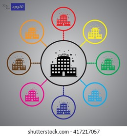 Casino building vector icon