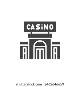 Casino Building Vektorgrafik Ikone. Gefülltes flaches Schild für mobiles Konzept und Webdesign. Symbol für das Casino Building. Symbol, Logo-Darstellung. Vektorgrafik-Grafiken