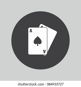 Casino button. Playing card symbol