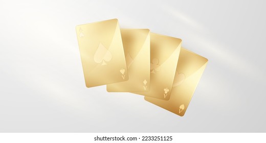 casino card design background on neon light on luxury golden background vector illustration