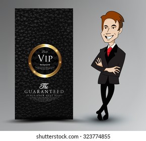 Casino card design with character-vip-poker-casino-ace