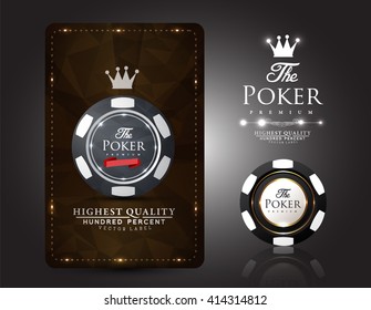 Casino card design with chip- vintage style