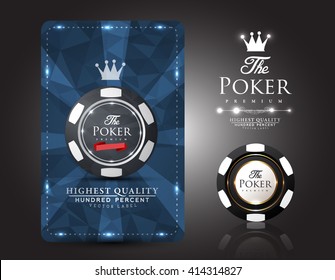 Casino card design with chip- vintage style