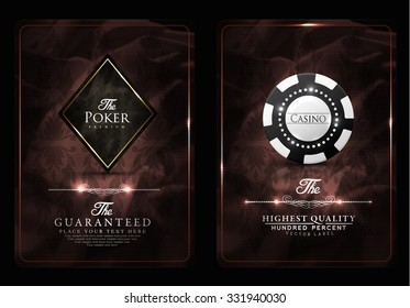 Casino card design collection-vintage style- elegant-poker-vip