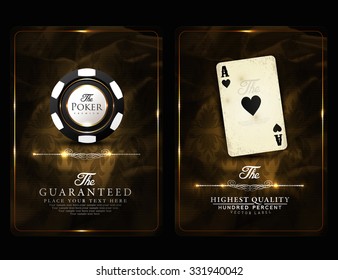 Casino card design collection-vintage style- elegant-poker-vip