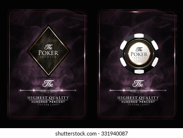 Casino card design collection-vintage style- elegant-poker-vip