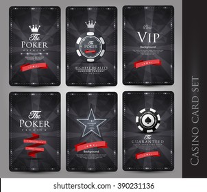 Casino card design collection-vintage style