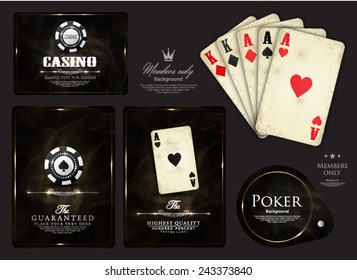 Casino card design-poker-ace-vip-elegant-vintage