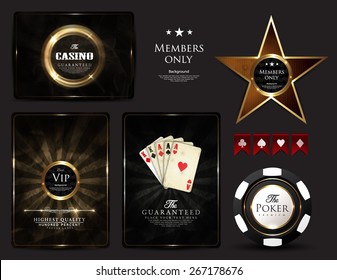 Casino card design-poker-ace-vip-elegant-vintage