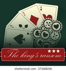 Casino card design-vintage-elegant-poker-casino-vip-ace. Vector background eps 10