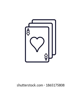 Symbol für die Casino-Karte, Vektorvorlage, Symbol für das kreative Glücksspiel, Symbol Illustration, Symbol für Casino-Spiele