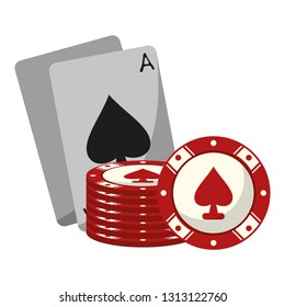 Casino cards with chips