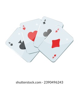 Casino cards denoting card game in flat icon