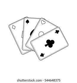 Casino cards game concept icon vector illustration graphic design