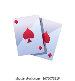 Casino cards gradient style icon design, Poker game luck risk chance vegas winner play and club theme Vector illustration