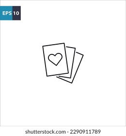 Casino cards outline icon Vector illustration