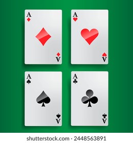 Casino Cards Poker blackjack baccarat Black And Red Ace Symbols vector illustration