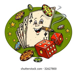 Casino Cartoons Symbols - Mascot design