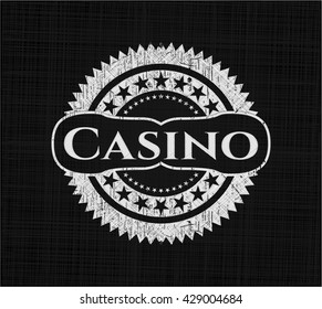 Casino chalk emblem, retro style, chalk or chalkboard texture
