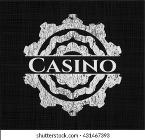 Casino chalk emblem written on a blackboard