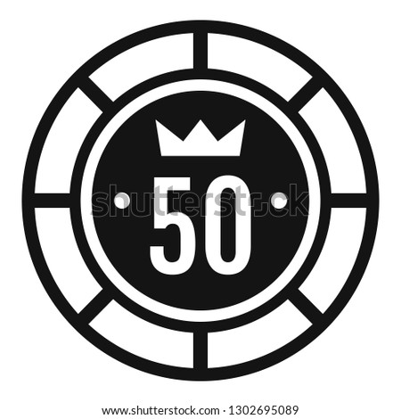 Casino chip 50 icon. Simple illustration of casino chip 50 vector icon for web design isolated on white background