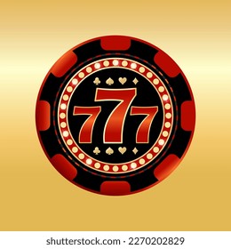 Casino chip with 777 Jackpot