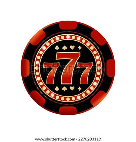 Casino chip with 777 Jackpot