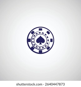 Casino chip Ace of spades icon flat vector design