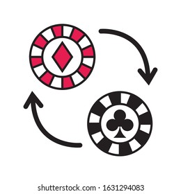 casino chip with arrows icon vector illustration design